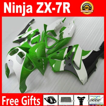 100% подходит для литья под давлением 96-03 Kawasaki ZX-7R зеленые белые черные обтекатели новые горячие 1996-2003 комплекты обтекателей ninja ZX7R TGH85