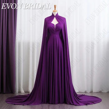 EVON BRIDAL Саудовская Аравия Фиолетовые Вечерние платья С накидкой 2024 Элегантные Женские Шифоновые Вечерние платья на заказ