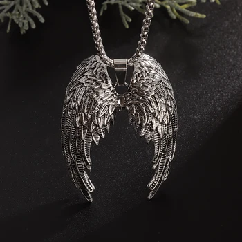 Модное ретро Благородное Индивидуальное ожерелье с подвеской в виде крыльев Ангела для мужчин и женщин в стиле хип-хоп, рок, панк, модные подарки