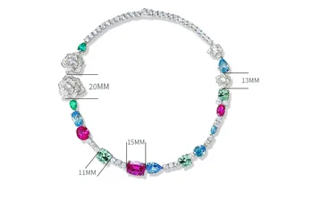 Модное и милое ожерелье Earl Flower Candy из стерлингового серебра 925 пробы с высокоуглеродистыми бриллиантовыми свадебными украшениями
