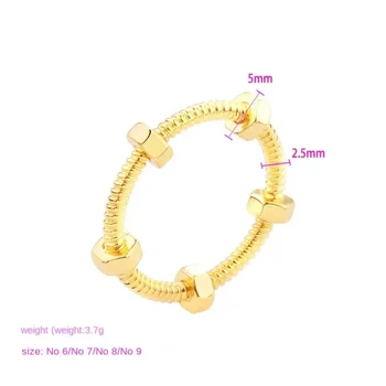2024-Золотые кольца с гайками для женщин, модные реплики брендов для мужчин, роскошные дизайнерские украшения из нержавеющей стали, рождественские подарки