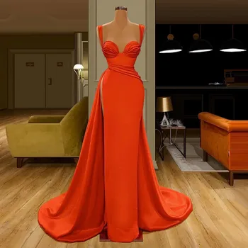 Новейшие Вечерние платья Русалки Длинные Сексуальные Abendkleider Dubai Простые Атласные платья для выпускного вечера Вечернее платье Arabic Vestidos