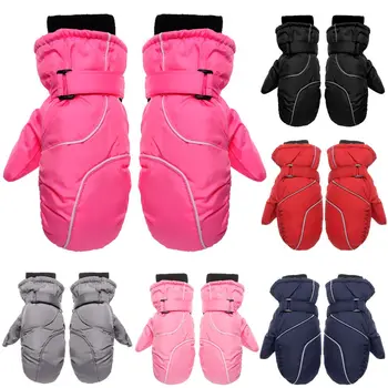 Детские Зимние зимние теплые перчатки Для мальчиков и девочек, Лыжные Сноубордические, Ветрозащитные, Водонепроницаемые, утолщают, сохраняют тепло Зимой