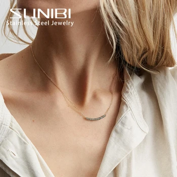 Модное ожерелье из нержавеющей стали для женщины, ожерелье с подвеской из искусственного жемчуга, позолоченные украшения-чокеры на шею