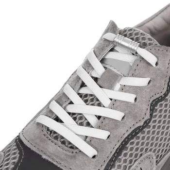 2 пары эластичных шнурков с пряжками для обуви для кроссовок, спортивной обуви, ботинок (белый)