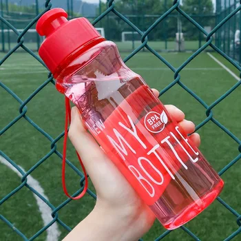 пластиковая бутылка для воды объемом 500 мл, портативная спортивная чашка с веревкой, наружный контейнер для воды с защитой от падения, милая студенческая пара, чашка для воды, Кружка в подарок