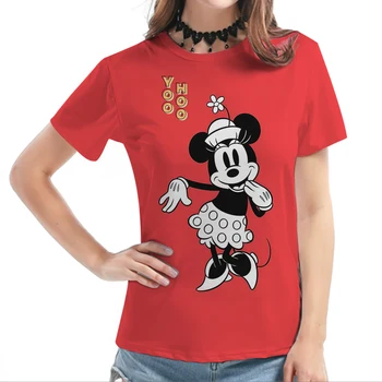 Летняя детская комбинация для девочек, Высококачественная милая футболка Disney с Минни Маус, Детская футболка с коротким рукавом, Новинка 2023 года