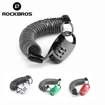 ROCKBROS Мини-цепочка для замка шлема, 4-значная комбинация паролей, портативный велосипед, мотоцикл, противоугонный кабель, замок, деталь двигателя