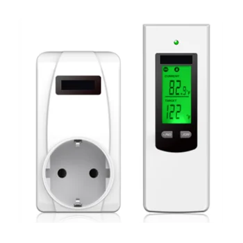 Цифровой регулятор температуры, розетка для нагрева беспроводного термостата температуры и пульт дистанционного управления EU Plug