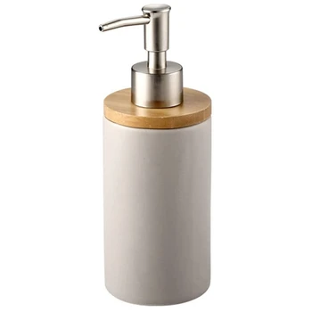 Керамический дозатор для мыла объемом 400 мл, скандинавский стиль, дозатор лосьона, дозатор мыла для кухни и ванной -серый