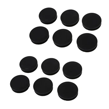 12 X Черных пластиковых круглых трубок диаметром 50 мм, вставных колпачков и крышек