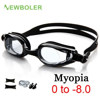 Плавательные очки для близорукости, Профессиональные противотуманные УФ-очки для плавания, Мужские и женские Спортивные очки для плавания с силиконовыми диоптриями