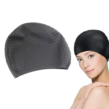 Силиконовая шапочка для плавания для взрослых, удобные шапочки для плавания для девочек, эластомерные шапочки для купания, защищающие уши для плавания женщин / мужчин
