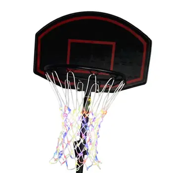 Светодиодное баскетбольное кольцо с дистанционным управлением, светящаяся наружная нейлоновая сетка для баскетбола в бассейне На улице Для взрослых Мальчиков и девочек