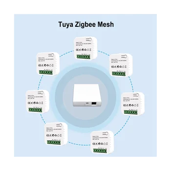 Tuya Smart Life ZigBee Switch Контроль электроэнергии, кВт*ч, Din-рейка, Розетка с таймером 16A, Мини-модуль Работает с для Alexa