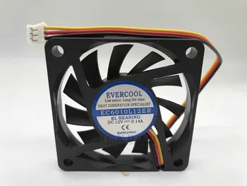 Бесплатная доставка оригинального EVERCOOL EC6010L12ER DC12V 0.14A с 3-проводным бесшумным охлаждающим вентилятором