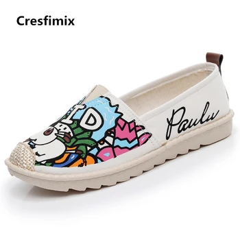 Cresfimix zapatos de mujer / женская обувь на плоской подошве с милым мягким рисунком, женские весенне-летние лоферы на плоской подошве, женская удобная обувь без застежки