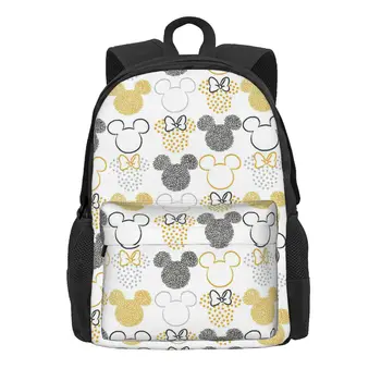 Женский рюкзак Disney с Микки Маусом и Минни, школьная сумка Mochila с 3D принтом, рюкзак для ноутбука, детская сумка через плечо большой емкости