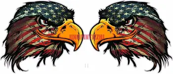 Индивидуальность Пара автомобильных Наклеек Американский Флаг Версия Eagle Head Наклейка Виниловая Наклейка Виниловые Наклейки Украшение автомобиля Ноутбук