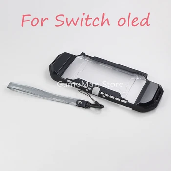 1 шт. Встроенный защитный чехол для NS Nintendo Switch, OLED-чехол из ТПУ с ремешком для рук, защитный чехол для веревки для рук