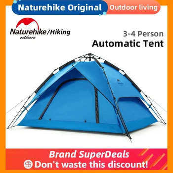 Naturehike Автоматическая палатка для 3-4 человек, Уличная Портативная палатка для кемпинга, Водонепроницаемая Туристическая палатка для похода на природу, палатка для быстрого автоматического открывания