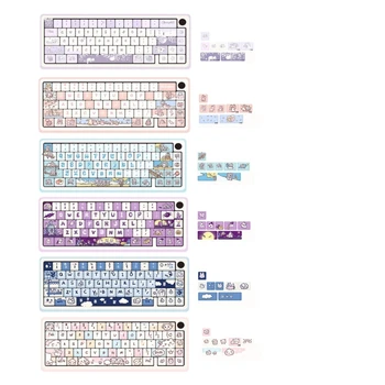 74 клавиши в тематике животных 5-сторонний колпачок для ключей PBT MDA для механических игровых клавиатур MXSwitches