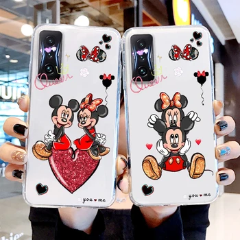 Disney Minnie Mickey Love Art Для Xiaomi Redmi K50 K40 Gaming A1 11 Prime 10 10C 9AT 9A 9C 9T 8 7A 6A 5 4X5G Прозрачная Крышка