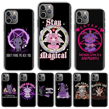 Милый Чехол Для Телефона Hell Hail Satan Evil Cat Silicon Call Для Apple iPhone 11 13 14 Pro Max 15 Ultra 12 Mini 7 Plus X XR XS SE Cover