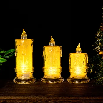 Беспламенные чайные гирлянды, имитирующие акриловые свечи, Романтические свечи на батарейках, Лампа для свадьбы, Рождественской вечеринки, домашнего декора, подарков