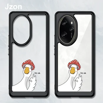 Jzon Для Honor 100 Pro 5G Чехол Для Телефона В Утином Стиле Прозрачная Задняя Крышка Противоударная Защитная Оболочка
