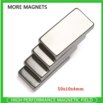 5/10ШТ Мощные магниты 50x10x4mm Длинный Листовой Постоянный магнит 50x10x4 мм N35 Суперсильный неодимовый магнит NdFeB 50*10*4 мм