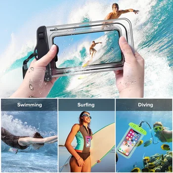 Сумки для плавания Водонепроницаемый чехол для телефона Водонепроницаемая сумка Чехол для мобильного телефона PV Чехол для Galaxy S10 X87 iPhone 12 Pro Xs Max XR