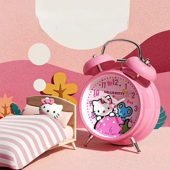 Sanrio Hello Kitty Kuromi My Melody Будильник Для Девочек Мультфильм Для Детей Студентов Прикроватные Часы, Чтобы Разбудить Будильник