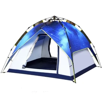 Полноавтоматическая палатка на 3-4 человека, Уличная палатка с звездным небом в одно касание, Водонепроницаемая Палатка для кемпинга, Большое пространство, Семейная палатка для вечеринок