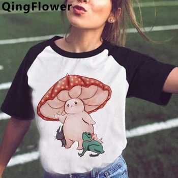 Mushroom e Girl Grunge Эстетическая футболка топ тройники женская пара 2021 tumblr летняя футболка tumblr эстетическая