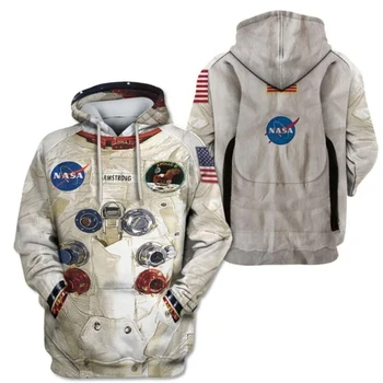Толстовка с 3D-принтом Armstrong Space Suit, мужская / женская повседневная толстовка с космическим костюмом астронавта, уличная толстовка в стиле хип-хоп