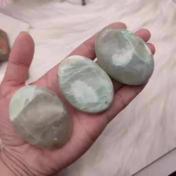 5-7 см кристаллы натурального драгоценного камня зеленый лунный камень пальмовые камни для исцеления рейки