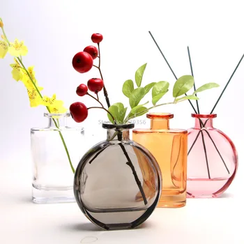 Мини-стеклянная ваза ярких цветов, Настольная ваза для домашнего декора, Высококачественная Прозрачная Ваза для цветов в гостиной, обеденном столе.