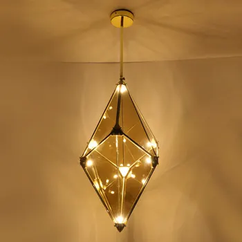 Современный Стеклянный Светодиодный подвесной светильник G4 Лампы Креативные Янтарно-Дымчато-серые Бриллиантовые люстры для украшения гостиной ресторана
