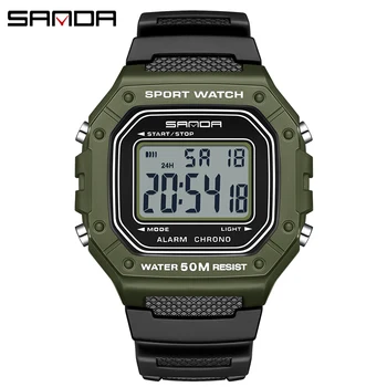 SANDA Модные мужские часы, светодиодные цифровые часы для мужчин, уличные военные водонепроницаемые электронные часы, наручные часы Relogio Masculino