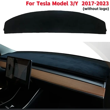 Крышка приборной панели автомобиля, солнцезащитный козырек, нескользящий фланелевый коврик для приборной панели, подходящий для Tesla Model 3 /Y 2017-2023