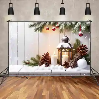 ЛУНА.QG Background Рождественские Украшения для фотосъемки из белой доски, сосновый шар, Свечи, Реквизит для фотосъемки, аксессуары