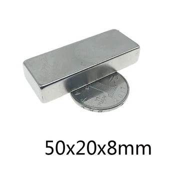 Прочный Листовой Редкоземельный магнит 50x20x8 мм Прямоугольные Неодимовые магниты N35 Блочный магнит 50 *20 * 8 мм