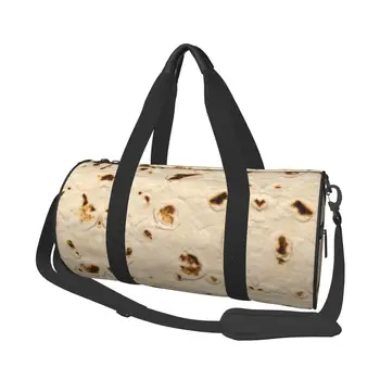 Спортивная сумка Burrito Tortilla Wrap, спортивная сумка, Большая еда, Забавный юмор, мужская портативная сумка на заказ, ретро-тренировочная сумка для фитнеса