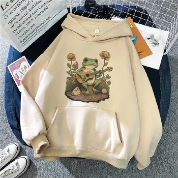 Толстовки с лягушкой женский пот y2k готический Пуловер женский аниме свитер