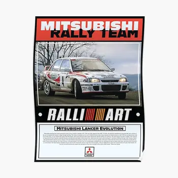 Mitsubishi Rally Team Плакат, настенная роспись, Винтажный принт, украшение стены, забавная современная домашняя художественная роспись, декор, картина Без рамки