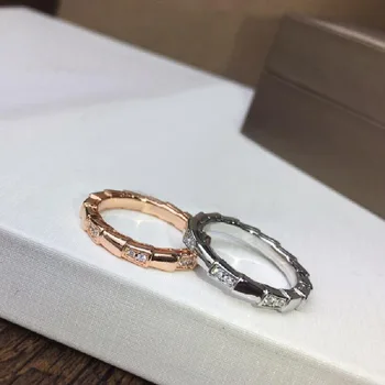 Модное женское узкое кольцо из стерлингового серебра 925 пробы, покрытое кубическим цирконием золотого цвета, Змееподобная форма змеи