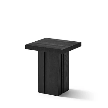 Квадратный угловой стол Xl из массива дерева для гостиной, домашний бесшумный квадратный черный чайный столик