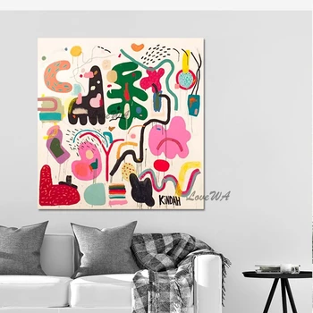 Большая гостиная Настенные Картины Без рамок Африканское искусство Оптом Простой Дизайн Цветные Абстрактные Картины ручной работы на холсте