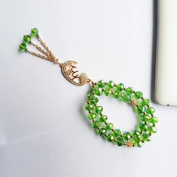2 rupee item Demon Slayer Muslim Allah Bracelets Pendant Pulseras Colgantes Green Crystal Bracelets дешеві товари по 2 грн